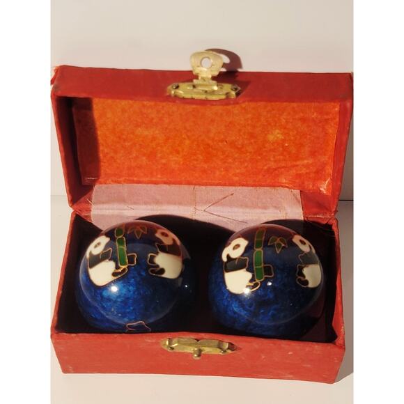 Baoding Chinese Balls Panda Musical Healing Hand Therapy in Original Box - Picture 3 of 8